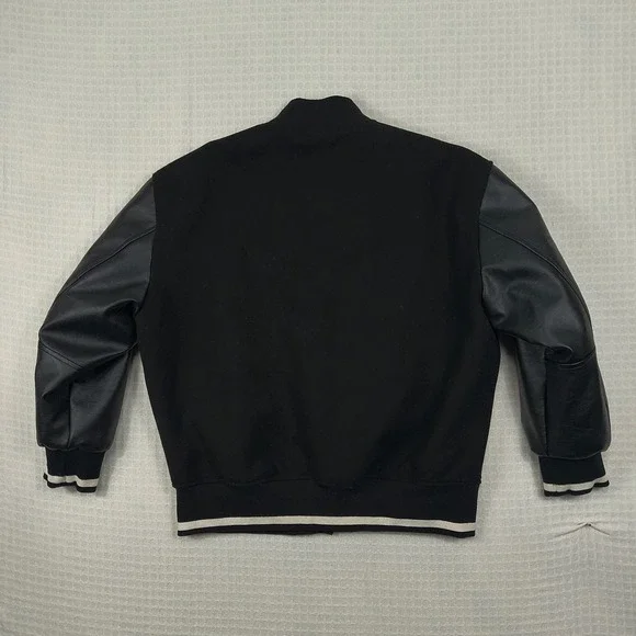 GAP Varsity Classic G 1969 Black Wool Leather Sleeve Letterman Jacket Mens M - Picture 2 of 15